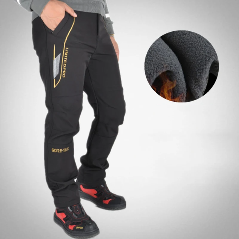 

SHIMANO Winter Autumn Men Thick Keep Warm Fleece Softshell Pants Outdoor Waterproof Windproof Fishing Trousers