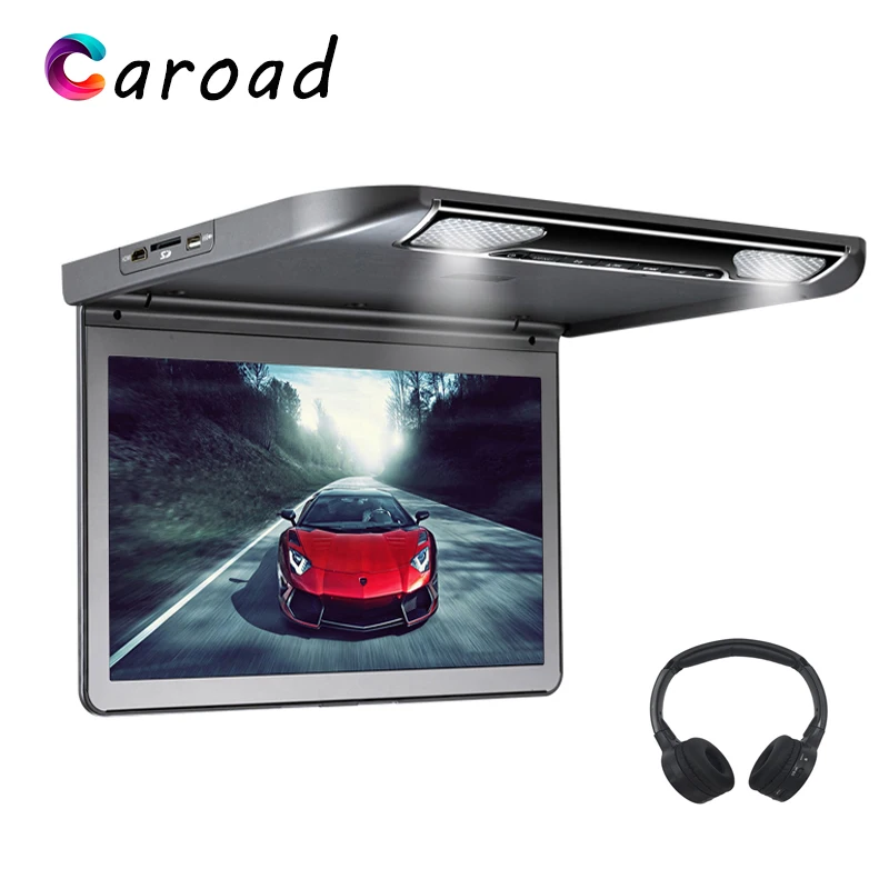 

Caroad MP5 Player 13.3 Inch HD Digital Ultra Slim TFT Screen Roof Mount Monitor USB/SD/HDMI/IR/FM Transmitter/Speaker Monitors