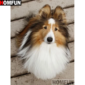 

HOMFUN Full Square/Round Drill 5D DIY Diamond Painting "Animal dog" Embroidery Cross Stitch 5D Home Decor Gift A16201