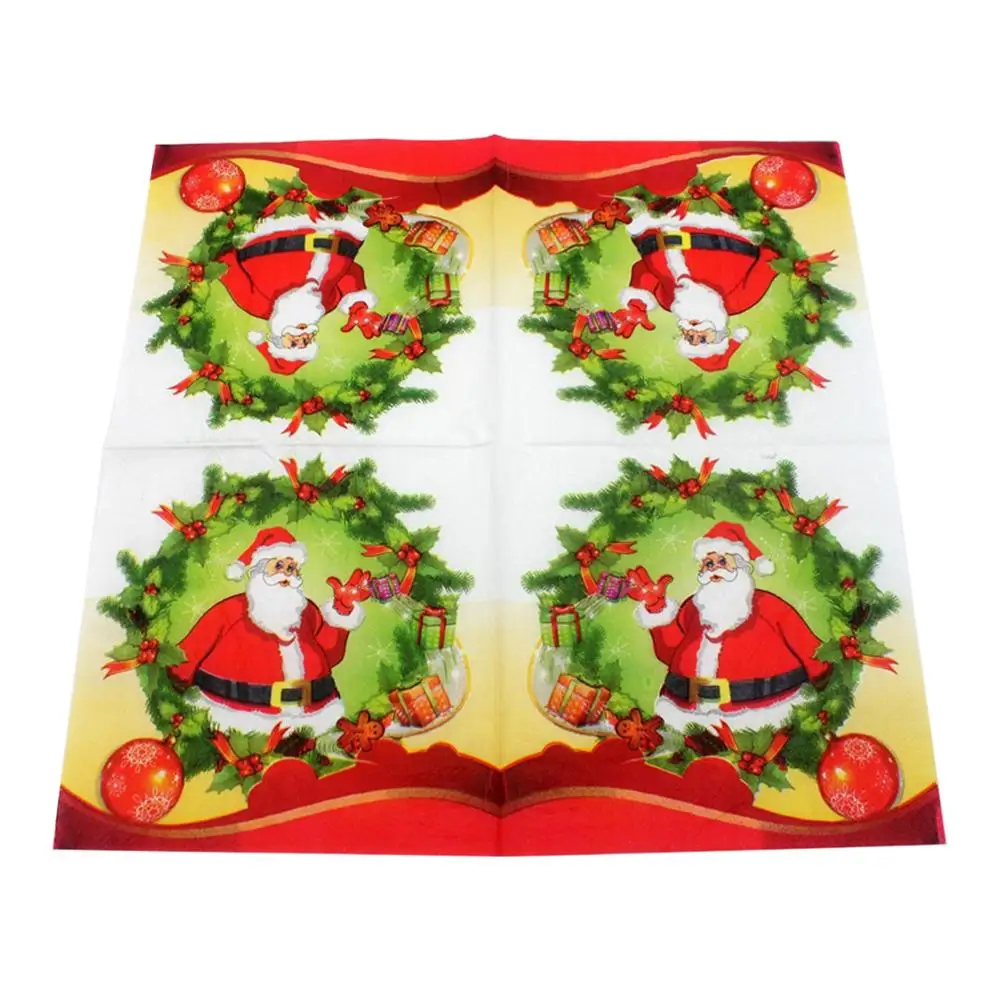 Buy 20PCS Printed Feature Santa Claus Paper Napkins