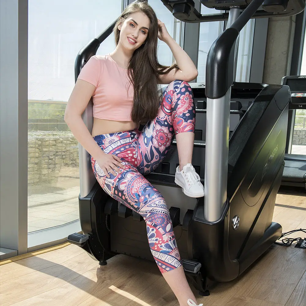 

[VIP FASHION] 2018 Fantastic 3D Printed Legging for Women Flowers Cute Sexy Elastic Waist Fitness Workout Ankle Pants Wholesale