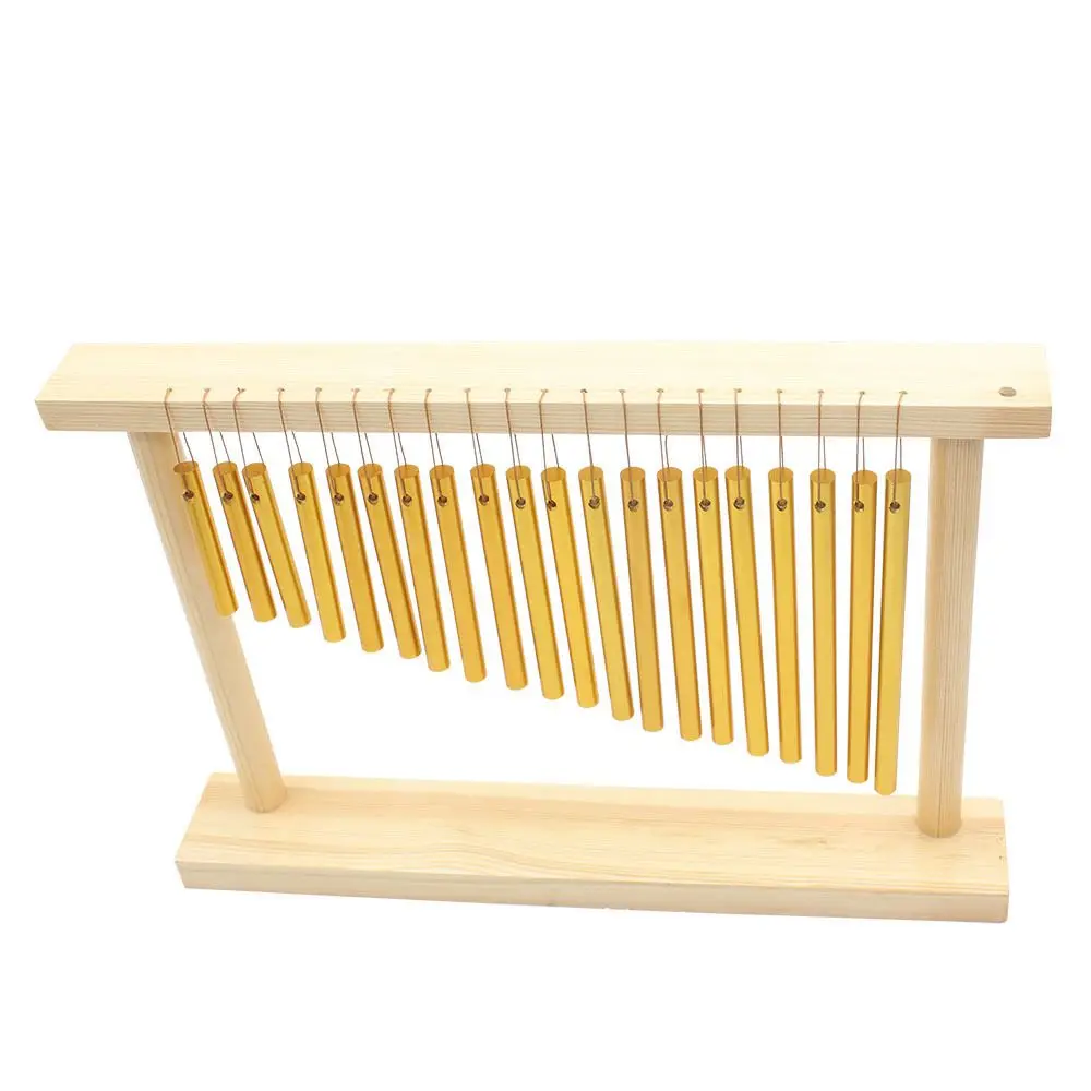 

IRIN Alumnium Alloy 20-Tone Solid Golden Table Top Bar Wind Chimes Single-row Musical Percussion Instrument With Stick