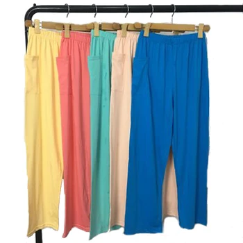 

Women sleep bottoms casual loose comfortable pocket sleep long pyjamas underwear female sleeping home full lounge trousers