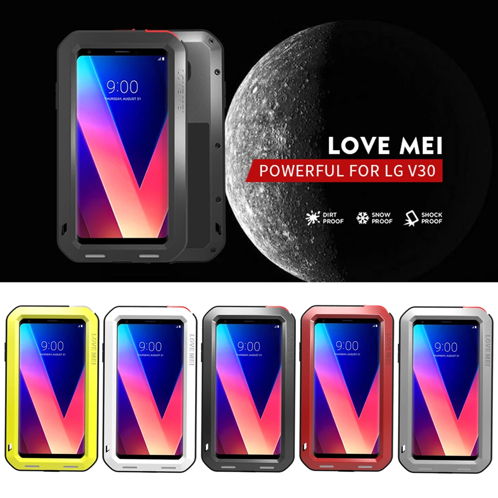 

LOVE MEI Armor Metal Case For LG V40 V30 V20 V10 Cover Powerful Aluminum Shockproof Waterproof Case For LG V30 V20 Case Cover