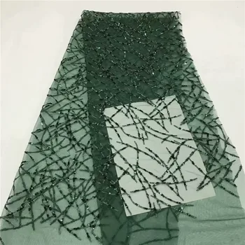 

Newest Arriver Beautiful Flower African Sequin Lace Fabric, Sequins Nobleness African Lace Fabric Green for Party Dresses green