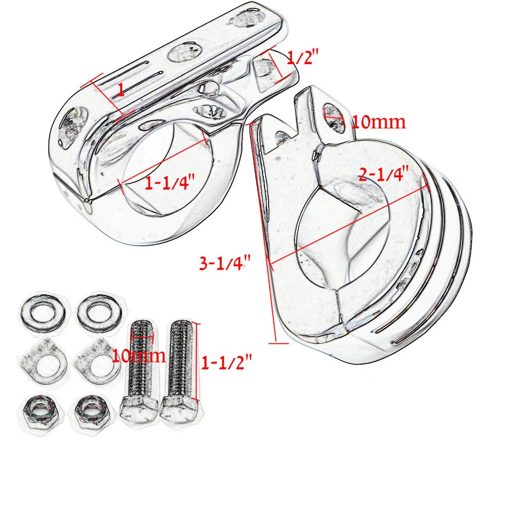 Мотоцикл 1,2" 1,5" шоссе бар подножки для ног W/крепление для Harley Sportster Softail Suzuki Yamaha Honda GoldWing GL1500