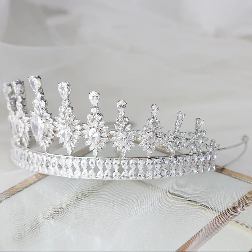 ASNORA великолепные короны из розового золота тиары циркониевые кристаллы Diadema coroa de noiva Свадебные аксессуары для волос tiara nupcial