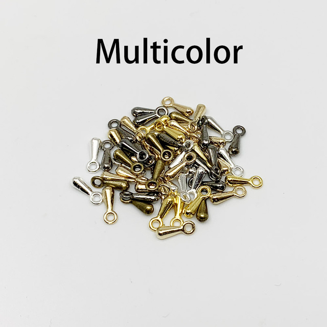 Gold/Rhodium/Antique Bronze Metal Water Drop End Beads 2*7 3*9mm Extender Chain Pendant Supplies For DIY Jewelry