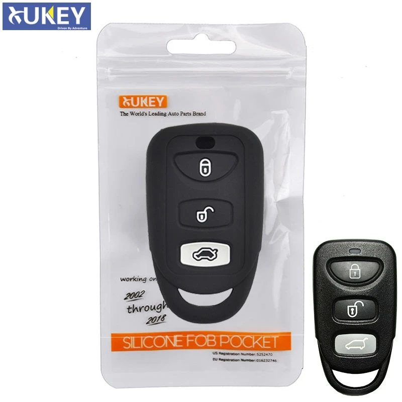 

For Hyundai Elantra Sonata Veloster For Kia Optima Sorento Rondo Spectra Forte Soul Rio Silicone Remote Key Case Cover 3 Button