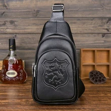 USB отверстие мужской груди сумка Мужская Верхний слой натуральная кожа груди пакеты сумка Сумка повседневная мужская женская сумка