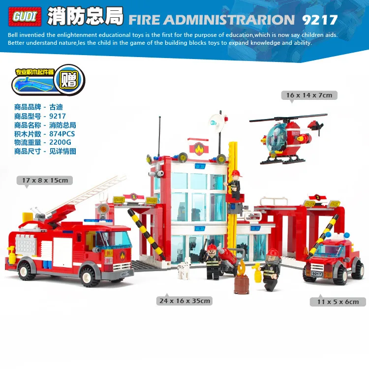 9217 874pcs Fire Rescue Constructor Model Kit Blocks Compatible LEGO Bricks Toys for Boys Girls Children Modeling 9217 874pcs Fire Rescue Constructor Model Kit Blocks Compatible LEGO Bricks Toys for Boys Girls Children Modeling