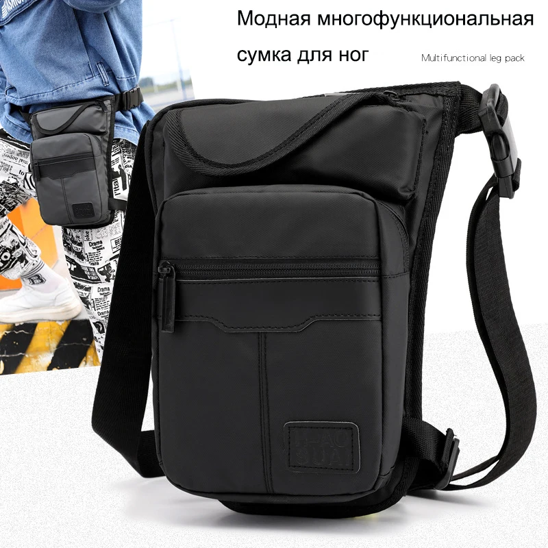 

Leg Bag High Quality Nylon Men Drop Fanny Pack Motorcycle Riding Casual Shoulder Cross Body Thigh Male Hip Belt Waist Bags thigh