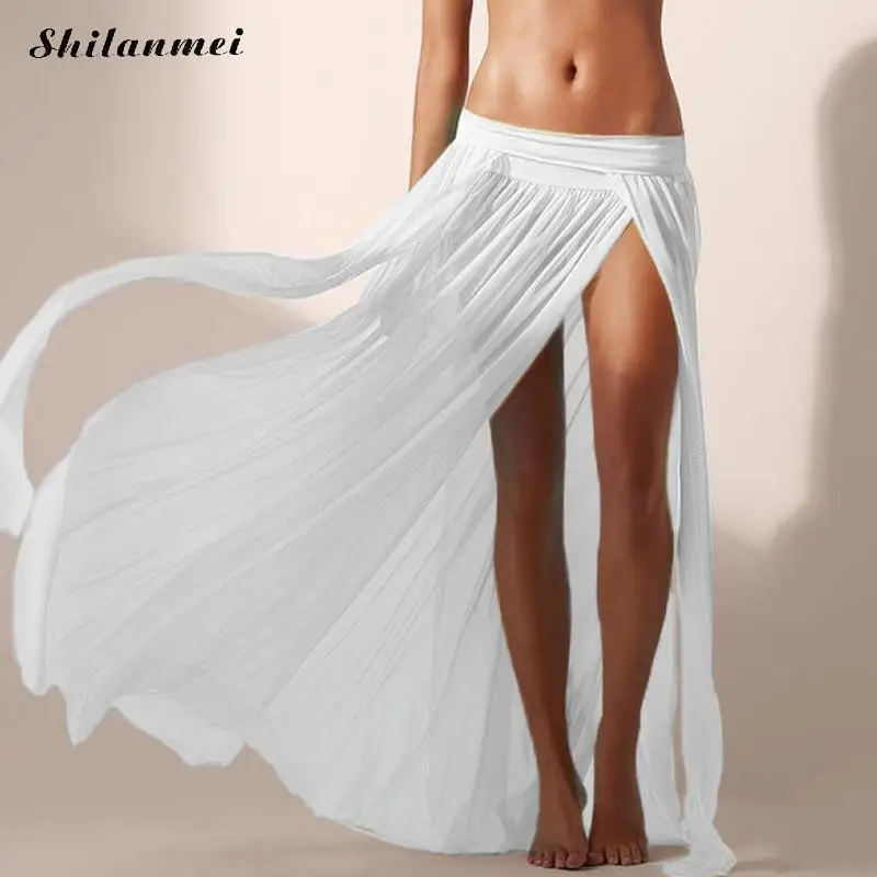 sheer beach maxi skirt