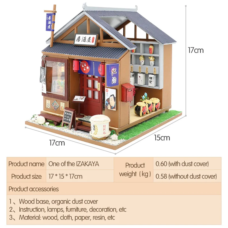 Японский стиль DIY Деревянные кукольные домики миниатюрный кукольный домик мебель набор игрушек для детей подарки на день рождения дегустация ликера Stroe