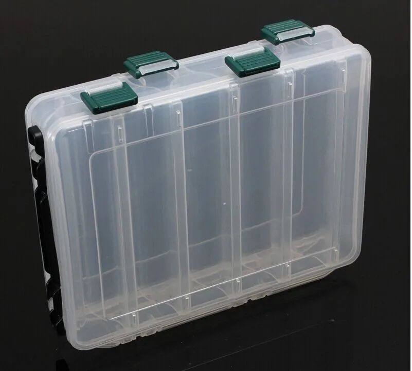 Double Sided 14/10 Compartments, KAWA Fishing Box, High Strength Transparent Visible Plastic  Box with Drain Hole, Free Shipping