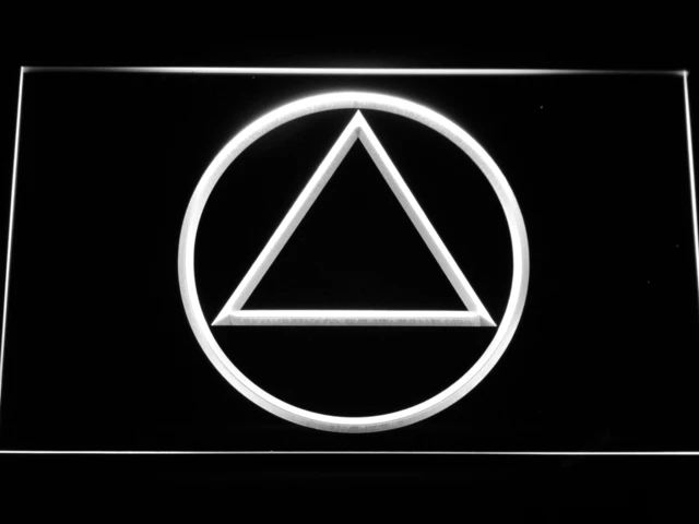 Alcoholics Anonymous AA LED 네온 조명 신호, on/off 스위치 포함, 20 가지 색상, 5 가지 크기 선택 가능, a213