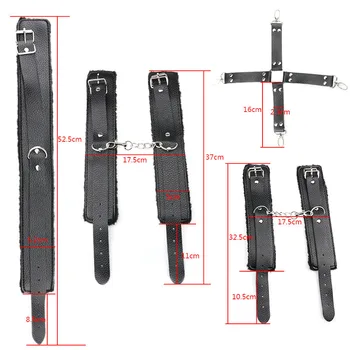 10PCS sex Toys tools Kit BDSM bandage restraints Belt Sets sex game for couples Fetish SM slave Gags handCuffs flogger whips 5