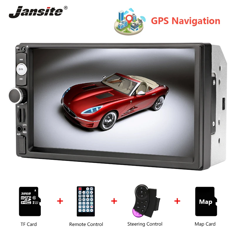

Jansite 7" GPS MP5 Car Radio Touch Screen player with Steering wheel control Stereo radio two din Mirror-link multimedia players