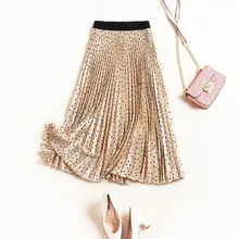 Харадзюку женские юбки летние трапециевидные плиссированные юбки высокая талия Женская длинная юбка в горошек Saias Femme Jupe Femme уличная одежда