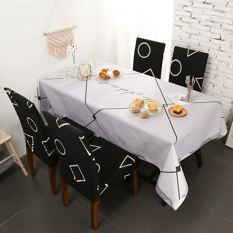 Colorful Cute Rectangular Tablecloths Polyester Cotton Waterproof Table Chair Cover Modern Brand Ho