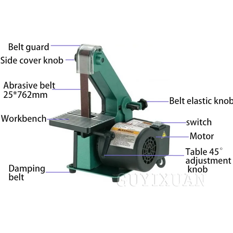 350 Вт металлическая шлифовальная и полировальная машина, полировальный станок, ремень для деревообработки, Деревообрабатывающие инструменты, шлифовальный инструмент