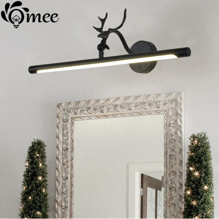 Modern Led Mirror Light Deer Antlers Wall Mounted Industrial Wall Lamp Bathroom Light Waterproof Mirror Lights 12w Home Lighting