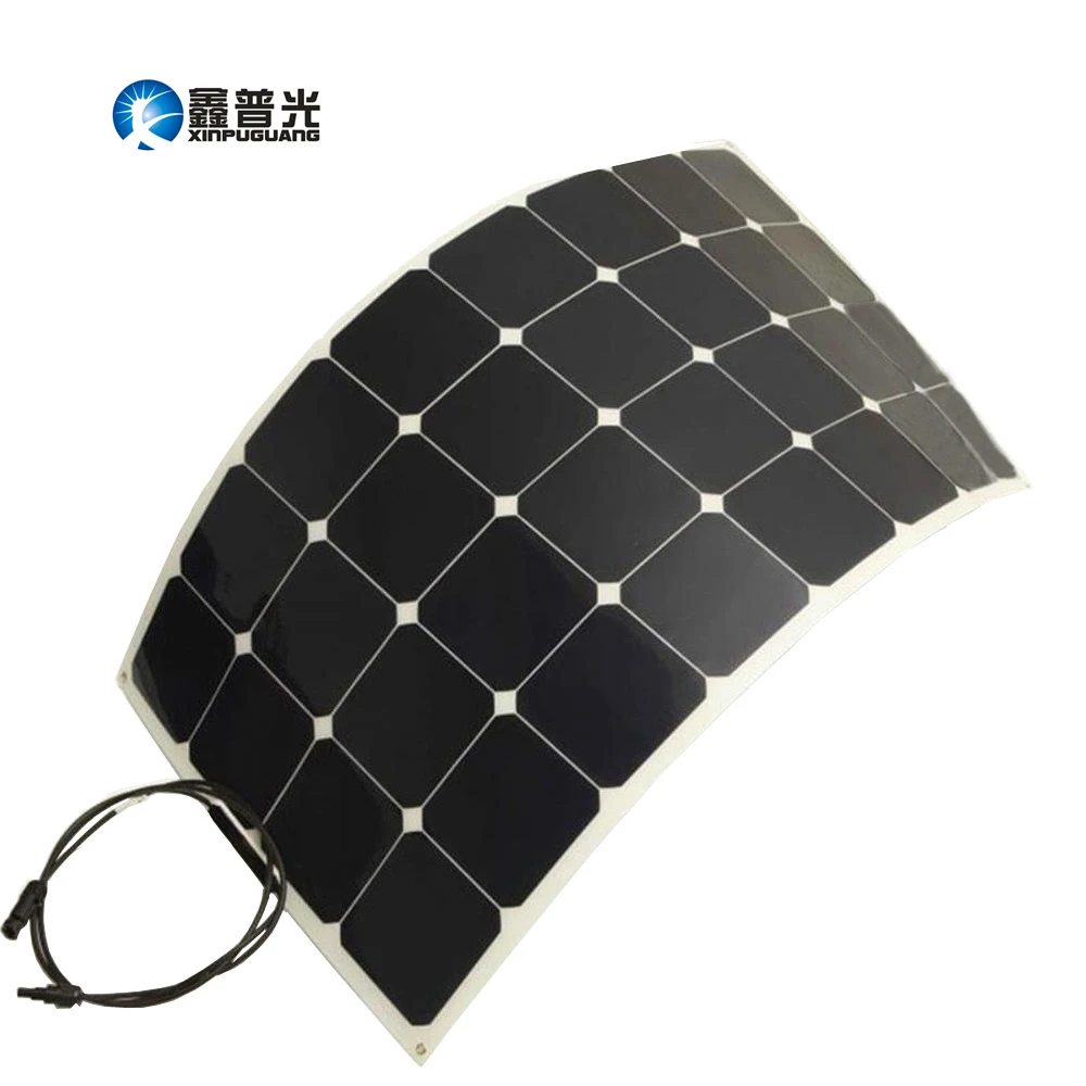 

Xinpuguang 100W 18V Solar Panel Efficient Flexible Smooth Surface Module for 12V RV Car Marine Boat Battery Charger Outdoor