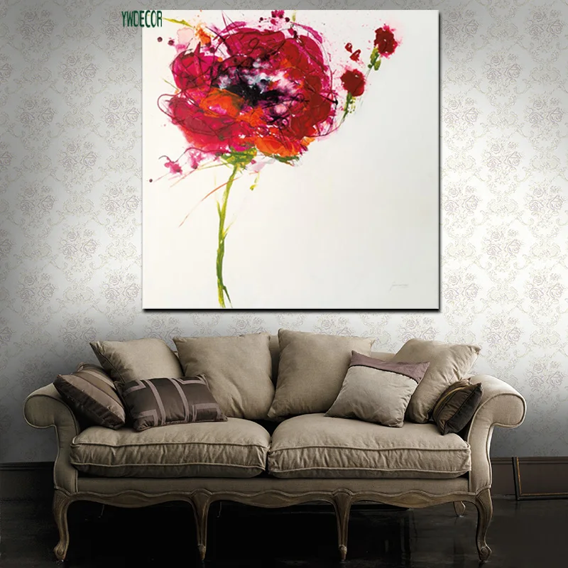 HD Print Watercolor Poppy Artist Orchid Abstract Oil Painting on Canvas Wall Art Picture for Living Room Sofa Home Cuadros Decor