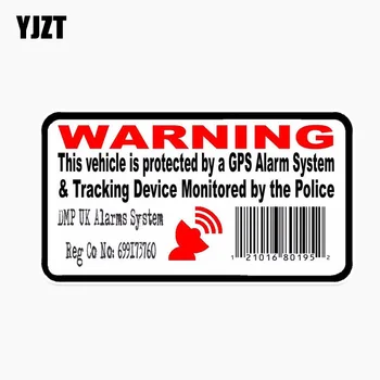 

YJZT 11.7*5CM Black And Red GPS Warning Car Sticker Decals Fashion PVC C1-3012