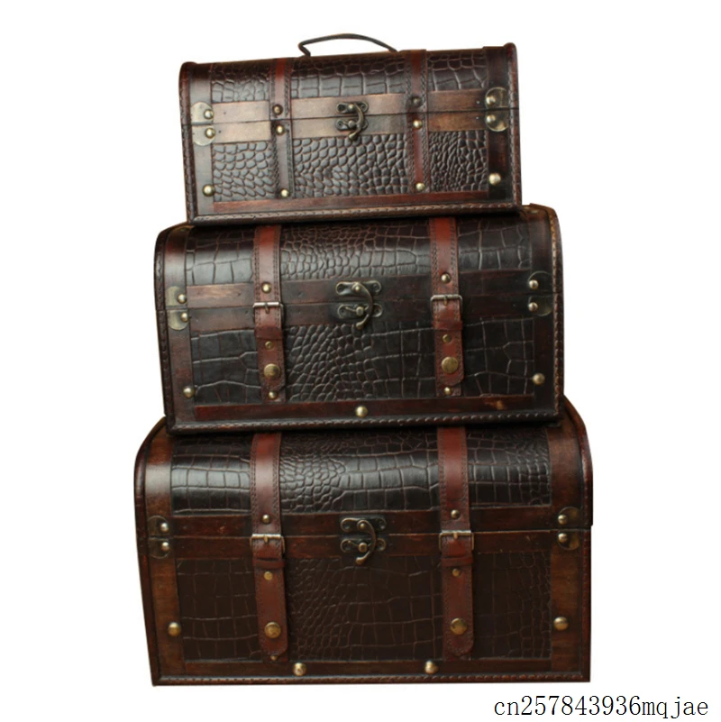 

Деревянная шкатулка деревянная коробка Европейский чемодан Ретро Стиль Подарочная коробка для хранения реквизит для фотографий деревянный чемодан