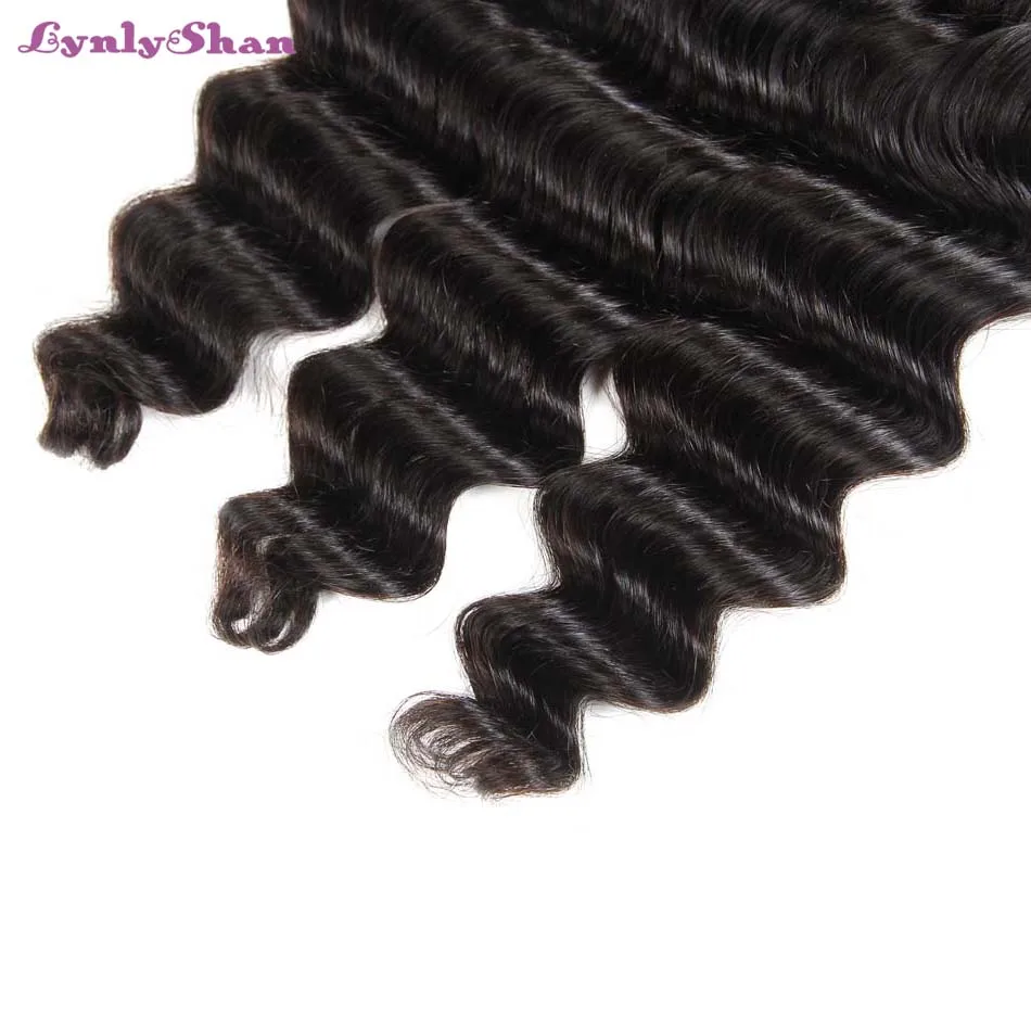 Lynlyshan Волосы Бразильские свободные волнистые в наборе человеческие волосы remy волосы 10-30 дюймов натуральный черный цвет