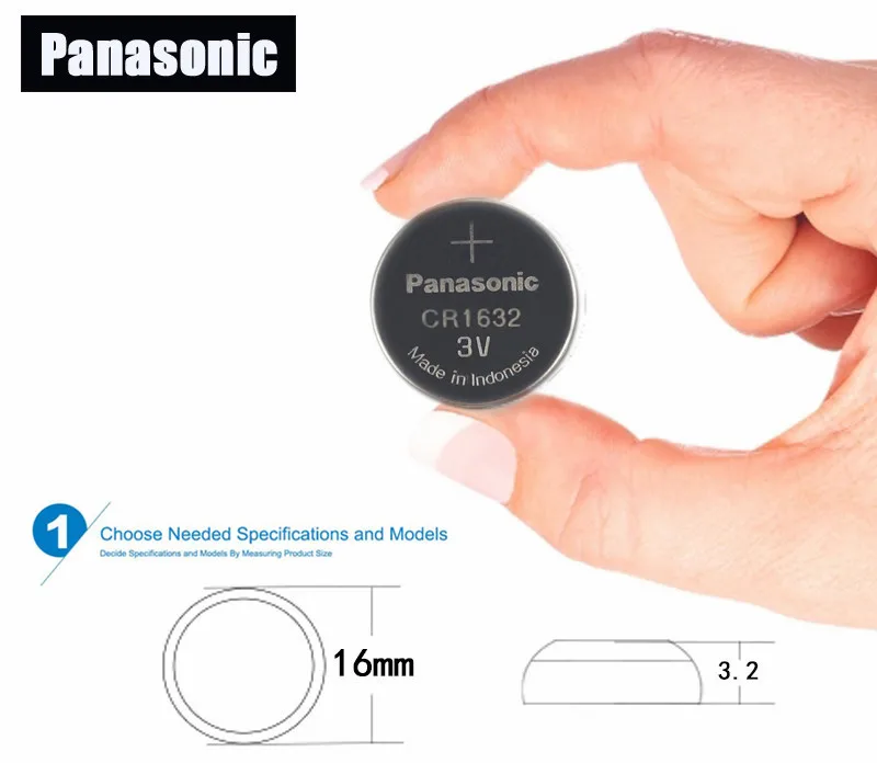 10PCA Panasonic cr1632 Кнопочная батарея для монет 3v часы с дистанционным управлением ключи от автомобиля DL1632 ECR1632 GPCE1632 литиевая батарея