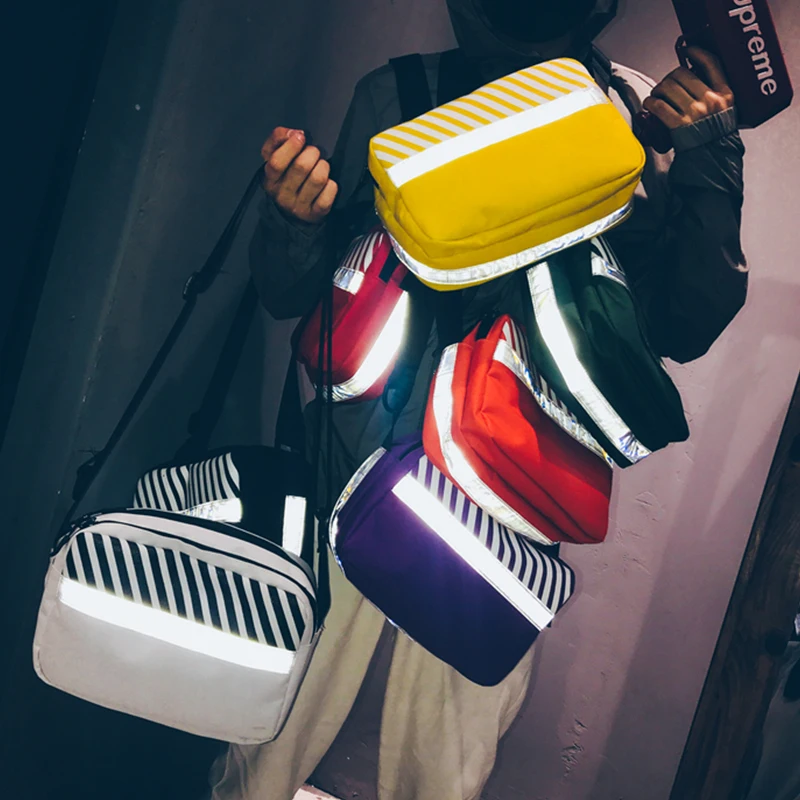 3m светоотражающая Harajuku Хип Хоп сумка мессенджер Женская Мужская модная уличная