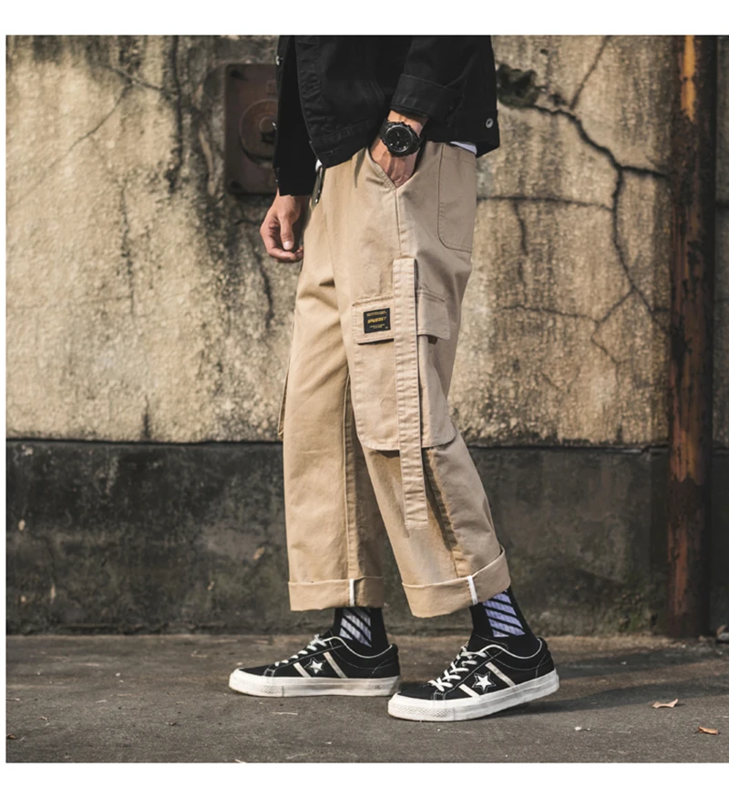 Korean Streetwear Harajuku Pants Men Fashion Street Style Cargo Pants  (60)
