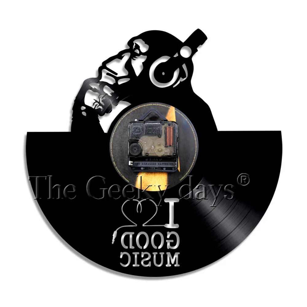 Chimp Thinker Monkey Gorilla 3D настенные часы для наушников виниловые с надписью I Love Good Music