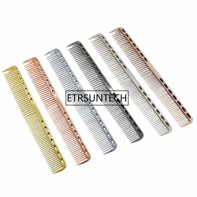 6 Colors Stainless Steel Gold Hair Comb Professional Hair Salon