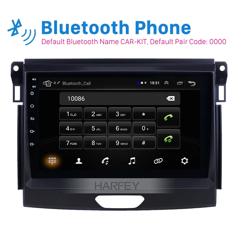 Harfey Android 9. 0 9 дюймов сенсорный экран GPS радио для Ford Ranger 2015 с USB WIFI Bluetooth AUX Поддержка
