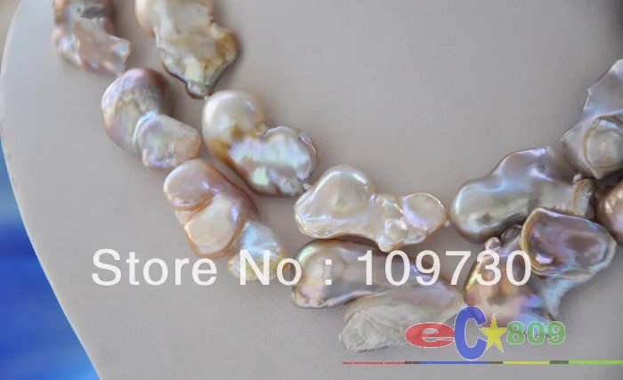 

Jewelry 00644 2Strands LAVENDER BAROQUE KESHI REBORN PEARL NECKLACE