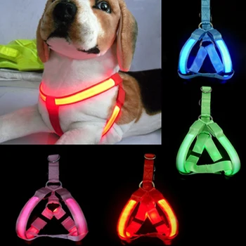 

LED Flashing Light Dog Harness Safety Pet Dog Puppy Harness Collar Lead Leash HG99