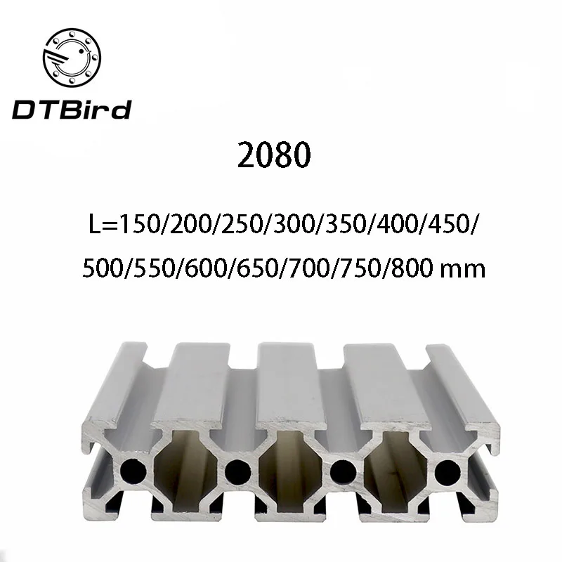 Детали 3d принтера 2080 л = 150~ 800 мм алюминиевый профиль Европейский стандарт анодированный линейный рельс алюминиевый профиль 2080 экструзия