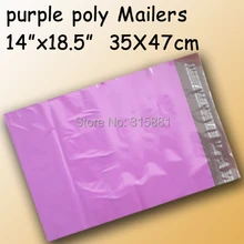 Фиолетовый Поли Мейлер/поли мешок/пластиковый конверт 1" x 18,5" 35x47 см 50 шт./партия