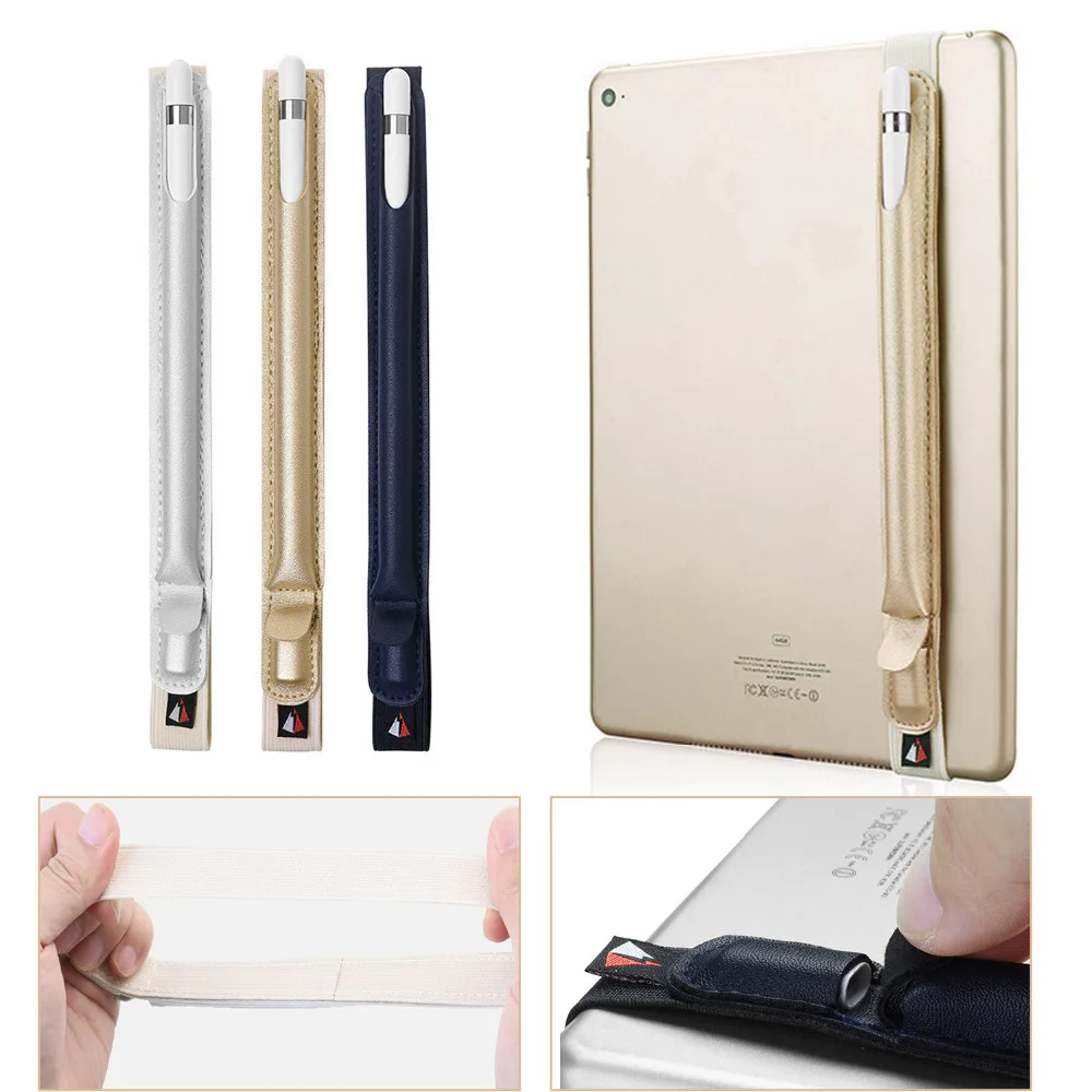 

PU Leather Elastic Tablet Stylus Pen Protector Case Cover Holder Sleeve with USB Adapter Pocket for Apple Pencil iPencil Gadgets