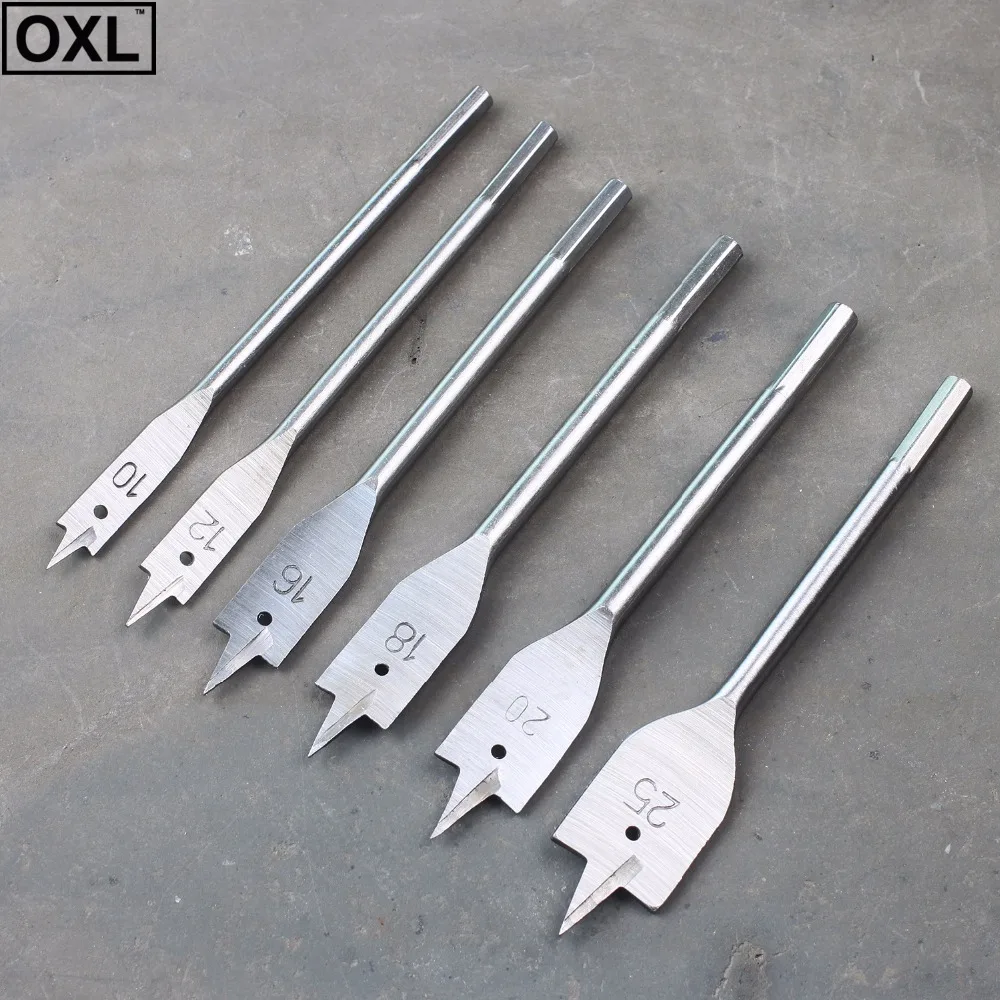 

A Level Three Tip Carpentry Flat Drill Carpentry Drill Hexagonal Handle Carpentry Hole Opener Suit Level Bit Board Punch