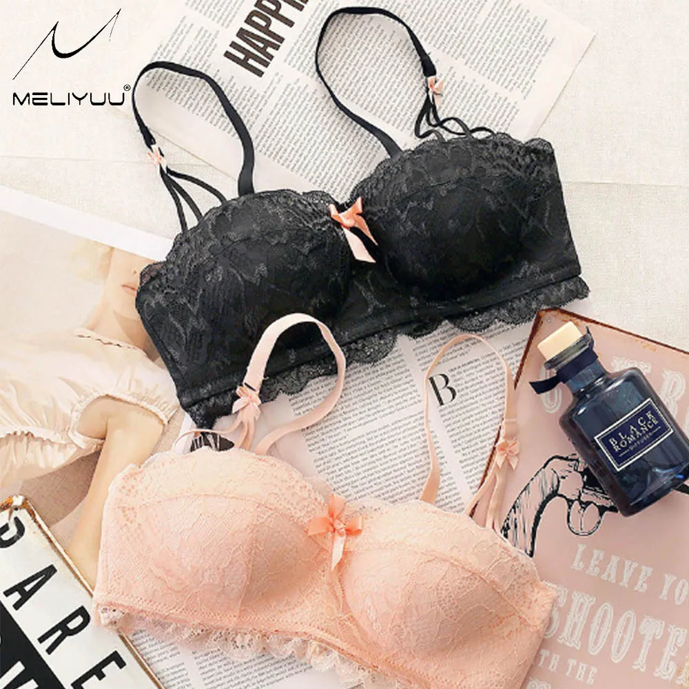 Womens Lingerie Super Boost Push Up Bra Wireless Lace Bralette Thick Padded Sexy Underwear BH Top 30 32 34 36 38 AA A B C Cup