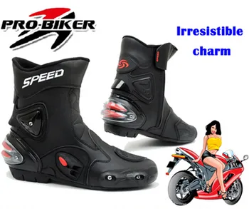 

100% Original Genuine Motorcycle Boots Road Cycling Shoes Motocross Half Boot Racing Cycle Footwear Pro-Biker Brand A004