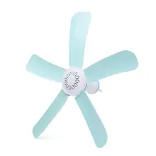 Blue 7w Silent plastic Energy saving mini ceiling fan 3-5 turn page fan 220V hanging fan Soft Wind household