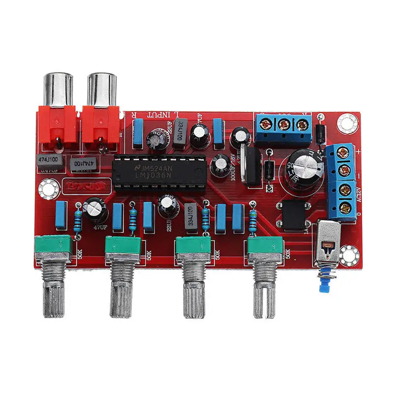 

Lm1036 Op-Amp Hifi Amplifier Preamplifier Volume Tone Eq Control Board For Amplifier Free