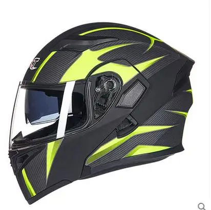 В продаже GXT анфас шлемы двойной козырек мото rcycle шлем Casco moto capacete - Цвет: black green