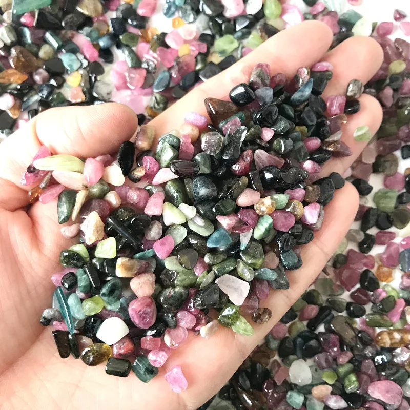 

50g Multi-colored Tourmaline Gem Stone Freeform Tumbled Stones Feng Shui Natural Stones Home Decoration