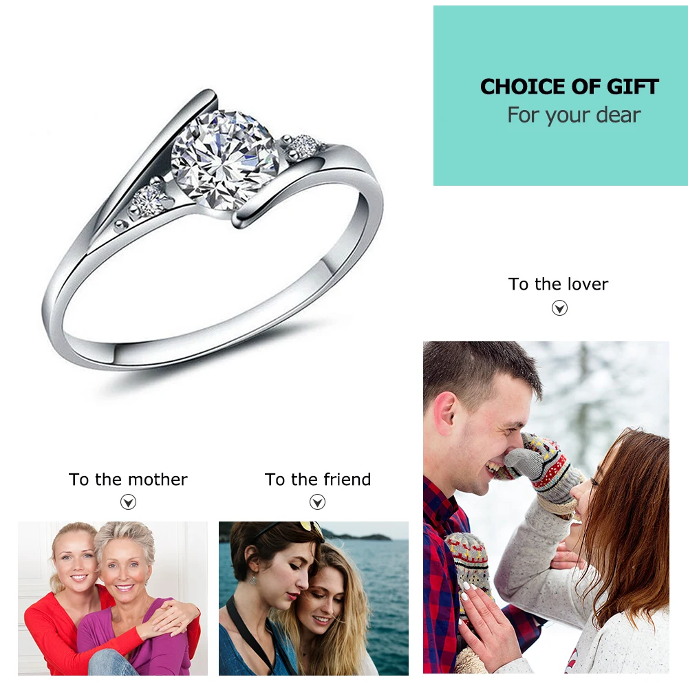 Fashion Silver Ring White Cubic Zirconia Lady Wedding Accessories Ring For Women Birthday Gift For Her (JewelOra RI101250)